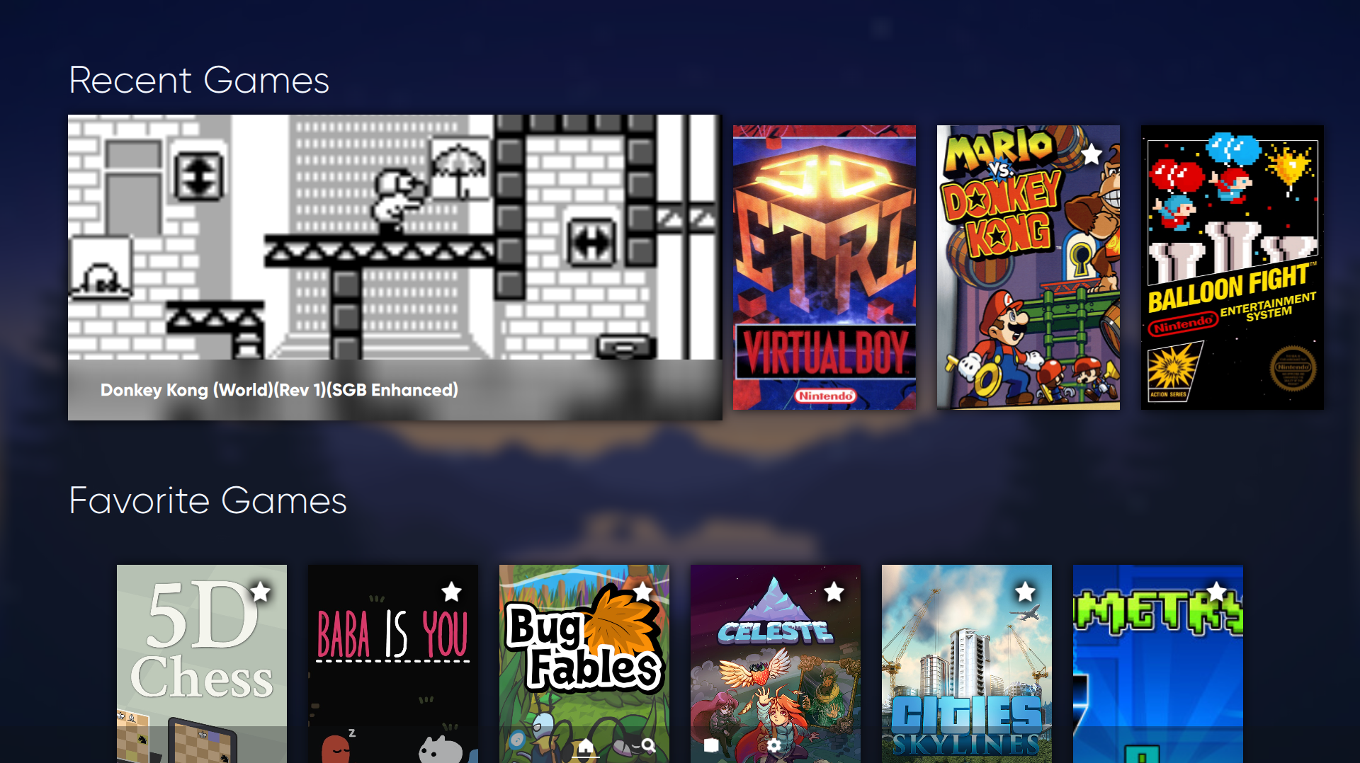 A screenshot of the home page.